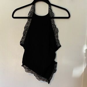 Zara Black Lace Halter Tank Top